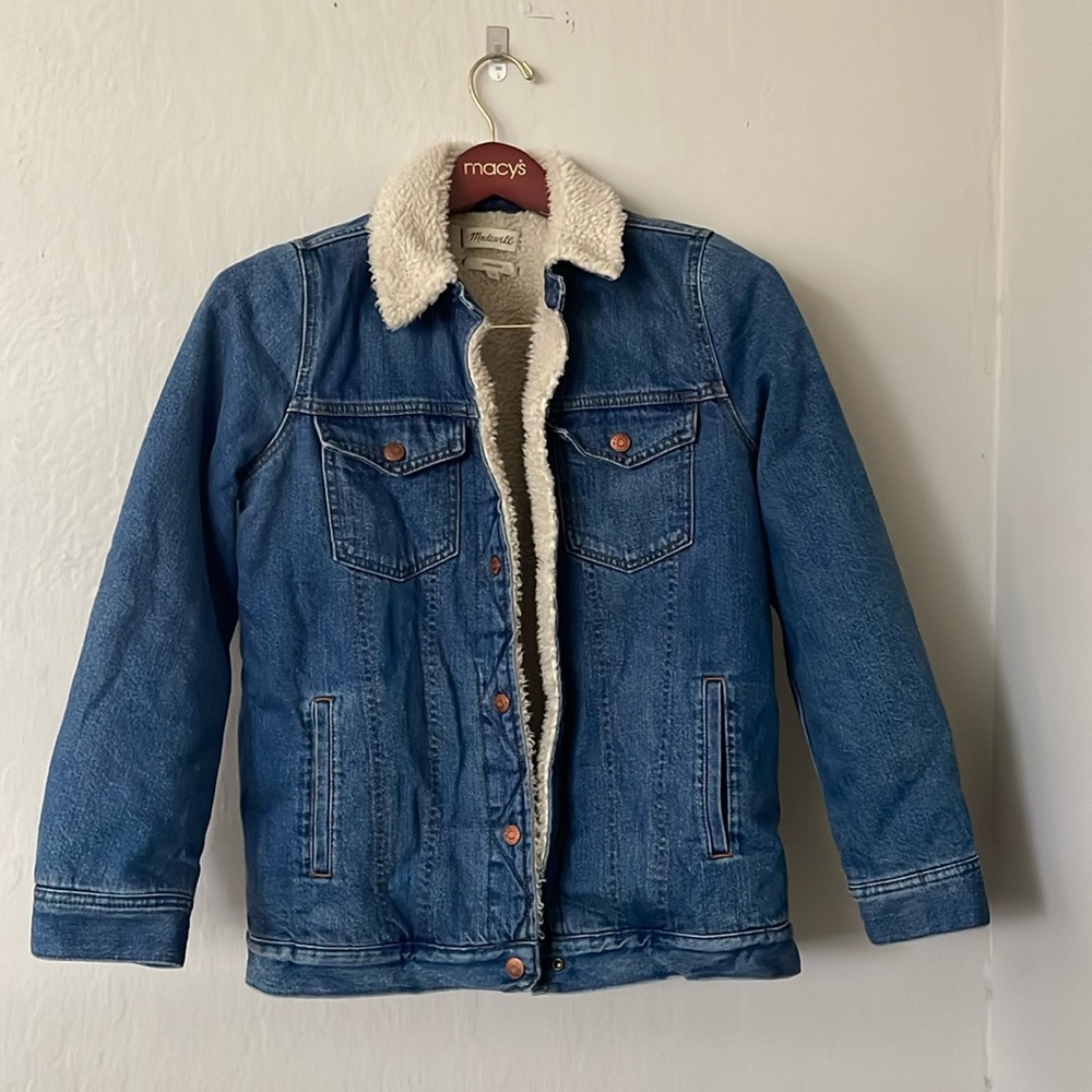 Madewell Oversized Denim Sherpa Jacket